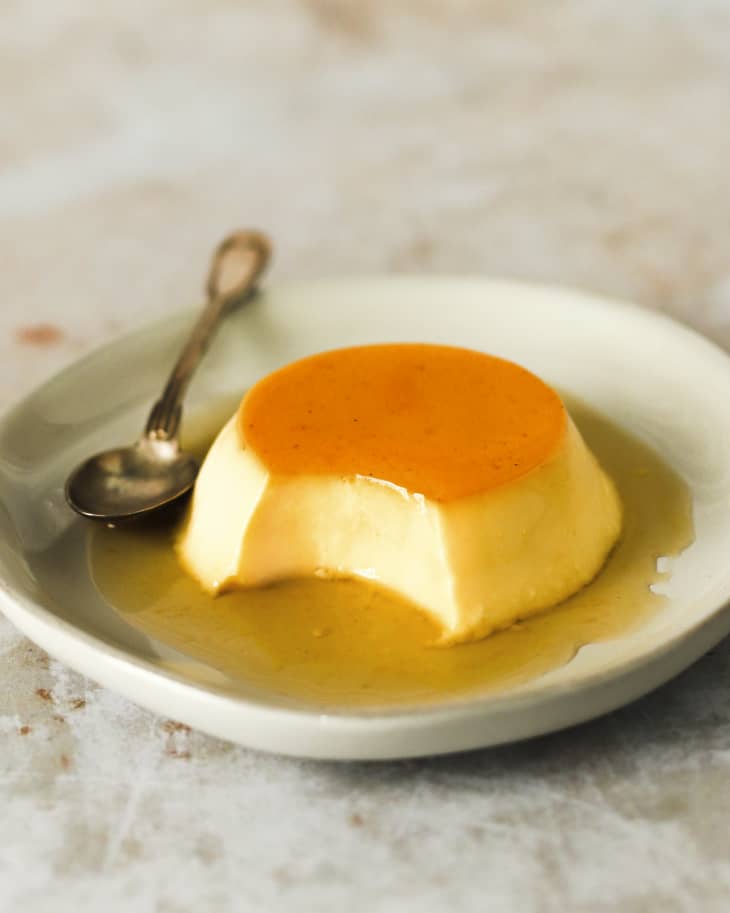 Classic French Crème Caramel indulges in sweet bliss.